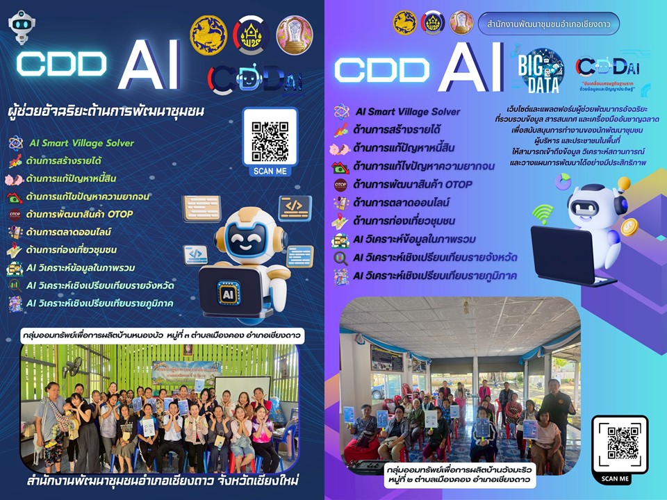 พช.เชียงดาว : ประชาสัมพันธ์เชิญชวนใช้งาน "CDD AI Chatbot" กรมการพัฒนาชุมชน